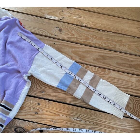 Chinti & Parker Stripe Cardigan Sweater Size Medium Women’s Cream Open Front - Picture 8 of 8